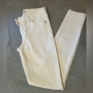 Abercrombie & Fitch Cream Mid Rise Super Skinny Jeans